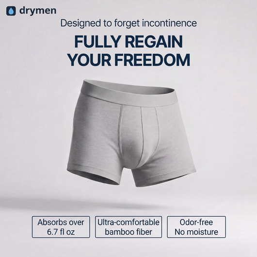 Men's Ultra-Absorbent Washable Incontinence Boxer Brief