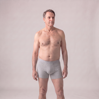 Men's Ultra-Absorbent Washable Incontinence Boxer Brief grey