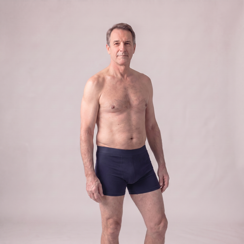 Men's Ultra-Absorbent Washable Incontinence Boxer Brief Navy Blue