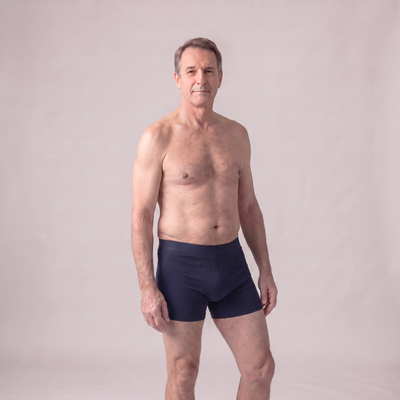 Men's Ultra-Absorbent Washable Incontinence Boxer Brief Navy Blue