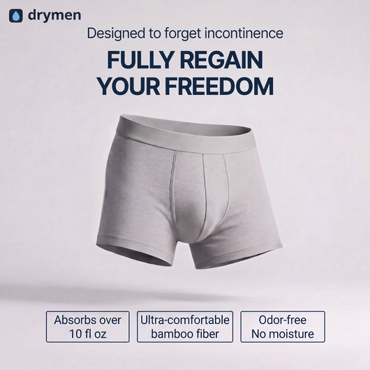 Men's Ultra-Absorbent Washable Incontinence Boxer Brief